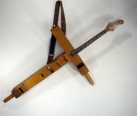 Custom instrument, Christ design, original Chicago Guitar Works photograph