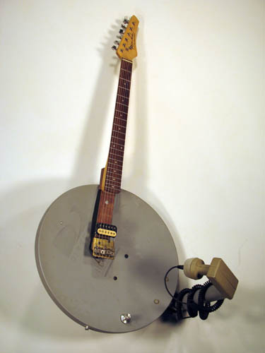 Custom instrument, dish design, original Chicago Guitar Works photograph