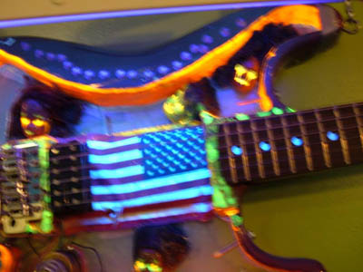 Baby Head guitar, detail, original Chicago Guitar Works photograph
