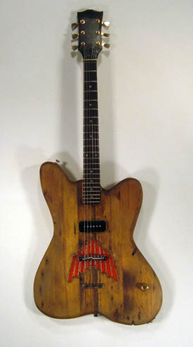 Custom instrument, wood design, original Chicago Guitar Works photograph